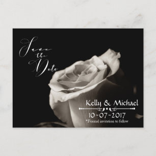 Romantische weiße Rosen-Save the Date Karten
