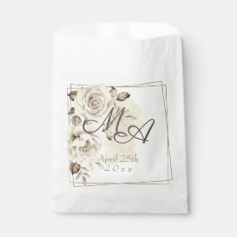 Romantische Weiße Rustikale Rose Hochzeit Geschenktütchen