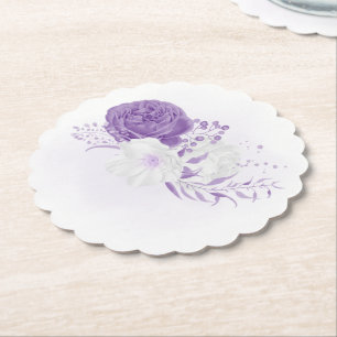 romantische, weiße und lila Hochzeit Untersetzer