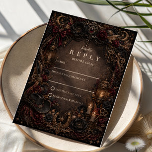 Romantische westliche Gotik-Hochzeit RSVP Karte