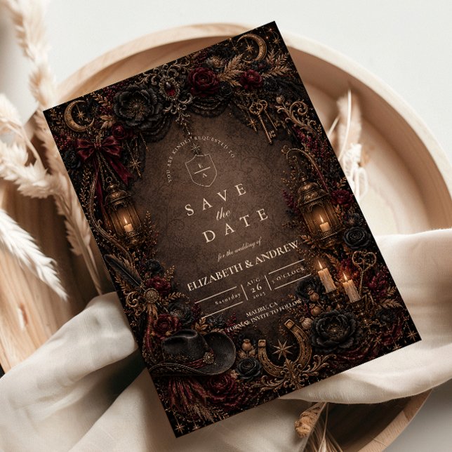Romantische westliche Gotik-Hochzeit Save The Date (Von Creator hochgeladen)