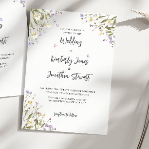 Romantische Whimsikale Blume Hochzeit Einladung