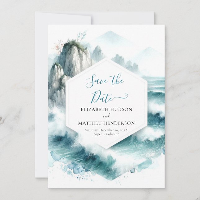 Romantische Whimsikheirat Save The Date (Vorderseite)