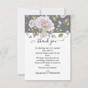 Romantische White Rose Editable Hochzeit Danke