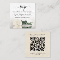 Romantische White Rose Elegant Wedding UAWG QR Cod
