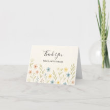 Romantische Wildblume Hochzeit Danke Karte