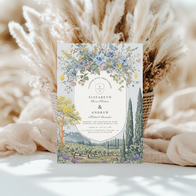 Romantische Wildblume Landschaft Hochzeit Einladung (Von Creator hochgeladen)