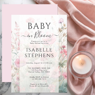 Romantische Wildblumen-Baby-in-Bloom-Baby-Party Einladung