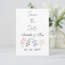 Romantische Wildblumen-Botanik-Hochzeit Save the