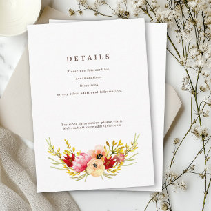 Romantische Wildblumewatercolor-Einzelkarte Begleitkarte