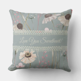 Romantische 🌸 Wilde Blume Chamomile Lace Kissen