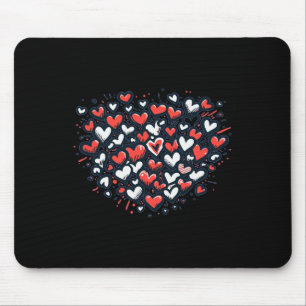 Romantische wilde rote rosa Herzen Valentinstag Li Mousepad