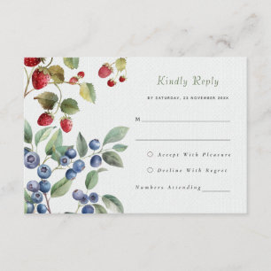 Romantische Wildsommerbeeren mit RSVP-Karte Begleitkarte