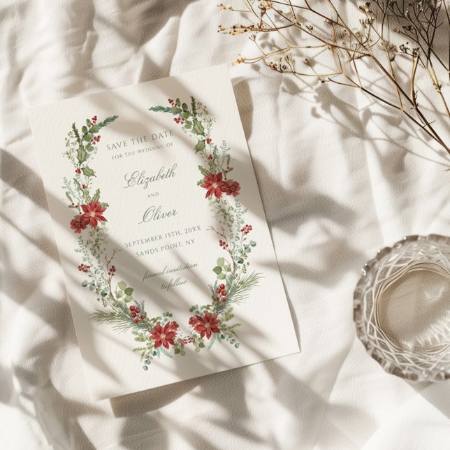 Romantische Winterblumenhochzeit Save The Date (Von Creator hochgeladen)