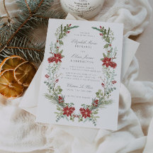 Romantische Wintergrün-Rahmen Hochzeit