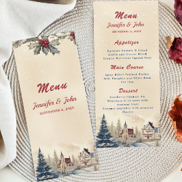 Romantische Winterhochzeit Menükarte