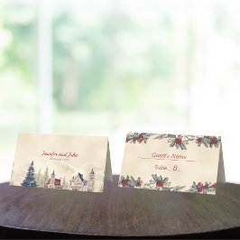 Romantische Winterhochzeit Platzkarte