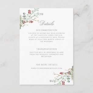 Romantische Winterlandschaft Hochzeiten Details Begleitkarte
