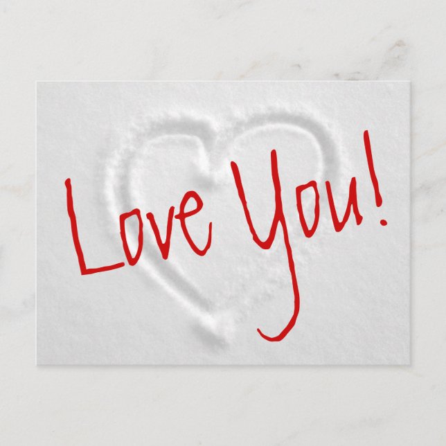 Romantische Winterpostkarten mit im Schnee gezeich Postkarte (Vorderseite)