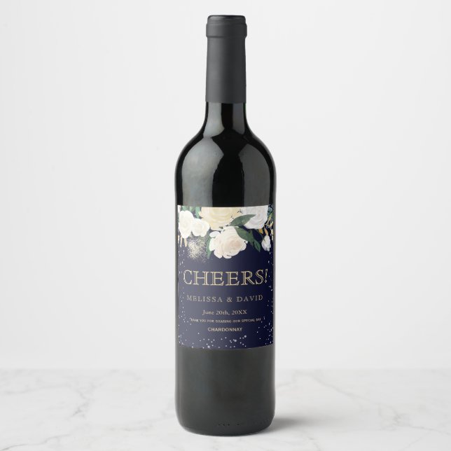 Romantische Winterweinetiketten Weinetikett (Vorderseite)