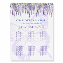 Romantische Wisteria 6 Tabelle Hochzeitskarte