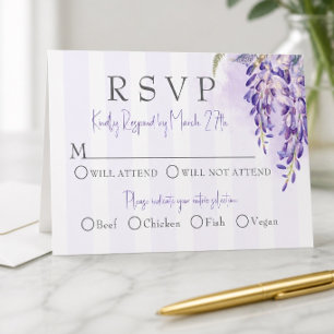 Romantische Wisteria Wedding Response Card RSVP Karte