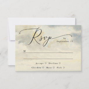 Romantische Wolkenlandschaft. Landschaeftliche Hoc RSVP Karte