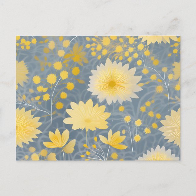 Romantische Yellow Chrysanthemum Petals Postkarte (Vorderseite)