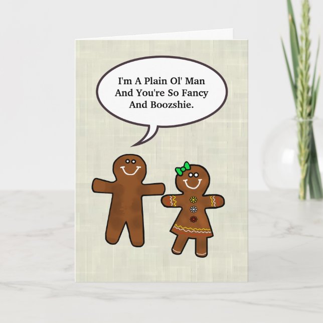 Romantische Yummy Gingerbrot Couple Card Karte (Vorderseite)