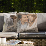 Romantische Zitate Namen Foto auf beiden Seiten Kissen<br><div class="desc">Romantische Zitate Namen Foto beide Seiten Paar. Erinnerungen von Ihrem Hochzeitstag mit diesem romantischen Sake mit einem anderen Foto auf jeder Seite, Ihre Namen auf der Vorderseite und Zwei Herzen One Journey Zitat auf der Rückseite. Ändern Sie den Text nach Bedarf, und ersetzen Sie die Foto mit Ihren eigenen Favoriten....</div>