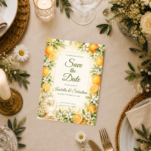 Romantische Zitrus-Hochzeit Save The Date (Von Creator hochgeladen)