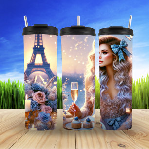 Romantischer Abend am Eiffelturm Thermosbecher