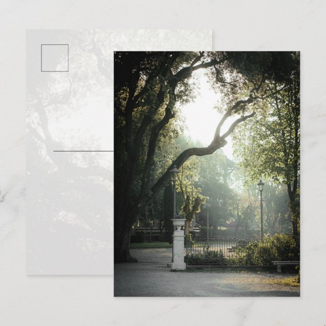 Romantischer Akademie-Parkblick, Rom Postkarte (Vorne/Hinten)