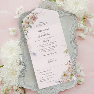 Romantischer All-in-One-Blumen-Frühlingslook All In One Einladung