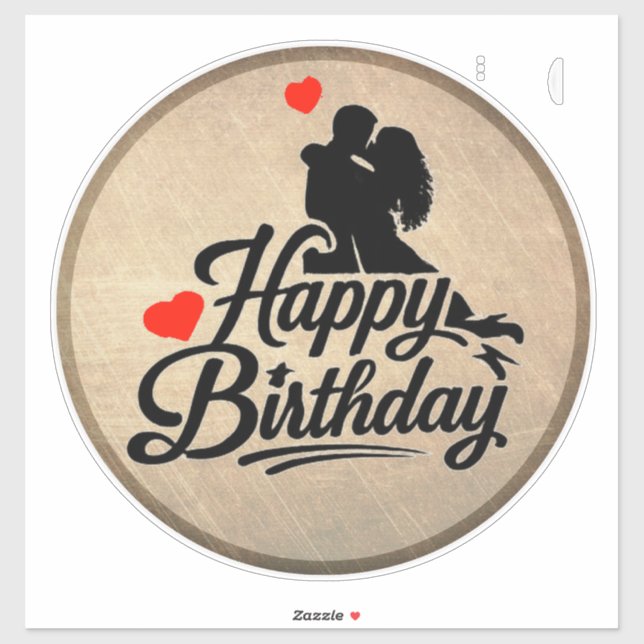 Romantischer Alles Gute zum Geburtstag Aufkleber (Blatt)