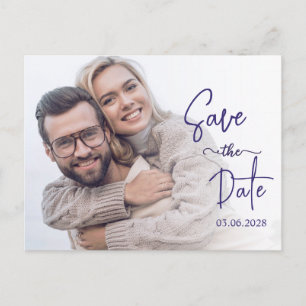 Romantischer Aquarell-Iris-Garten Save-the-Date-Ka Postkarte