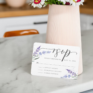 Romantischer Aquarelllavenor RSVP Karte