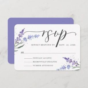 Romantischer Aquarelllavenor RSVP Karte