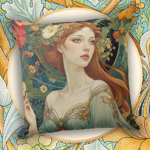 Romantischer Art Nouveau-Hausakzent Kissen
