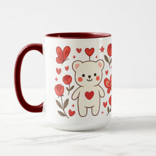 Romantischer Bärenherz-Keramikbecher Tasse