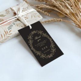 Romantischer Barock Verzierter Rahmen Hochzeit Geschenkanhänger