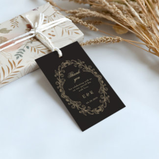 Romantischer Barock Verzierter Rahmen Hochzeit Geschenkanhänger