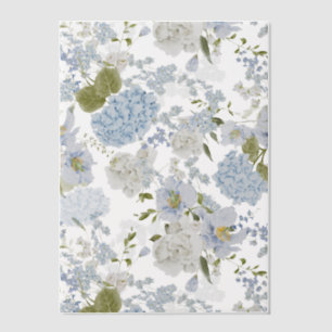 Romantischer blauer Blumen-Hortensien-Allover-Druc