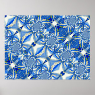 Romantischer, blauer Himmel und weiße Orchideen Poster