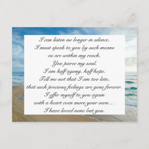 Romantischer blauer Ozean Meer Himmel Jane Austen Postkarte
