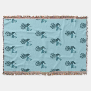 Romantischer blauer Pfau Decke
