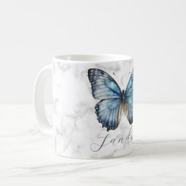 Romantischer Blauer Schmetterling Kaffeetasse
