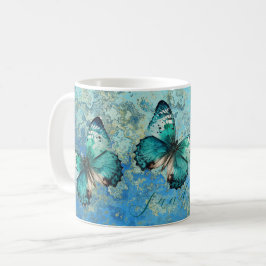 Romantischer Blauer Schmetterling Kaffeetasse