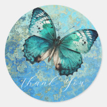 Romantischer Blauer Schmetterling vielen Dank