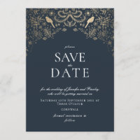 Romantischer blauer und goldener Garten